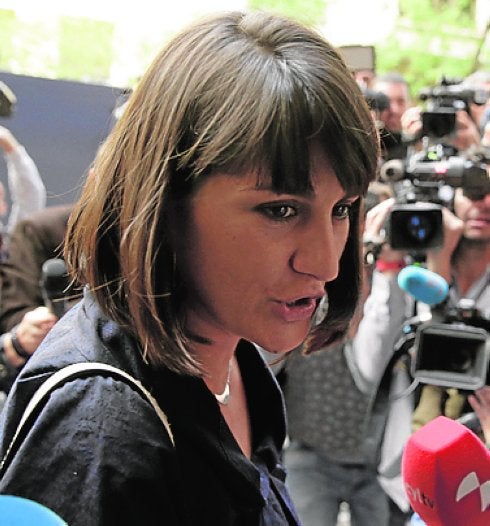 María González Veracruz, el jueves, a su llegada a Ferraz.