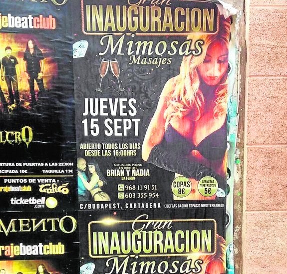 Carteles sexistas en la Avenida de Roldán.