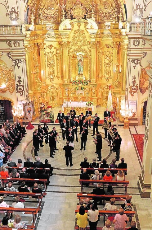 Un momento de la función religiosa, ayer.