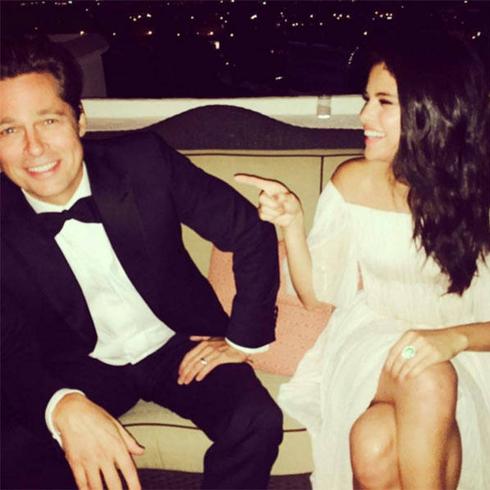 Una de las fotos de Selena Gomez y Brad Pitt que despertaron los rumores de infidelidad. 