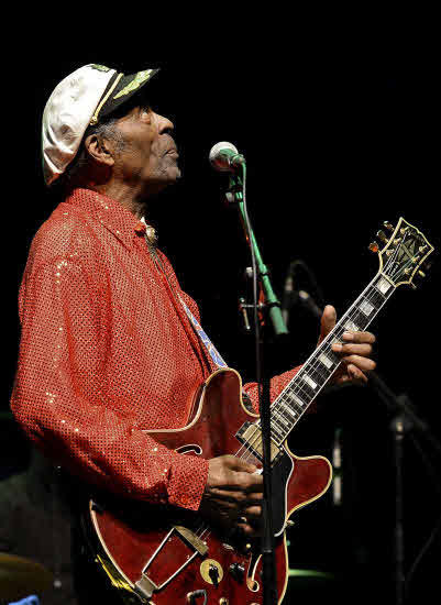 Chuck Berry durante un concierto en Montevideo en abril de 2013