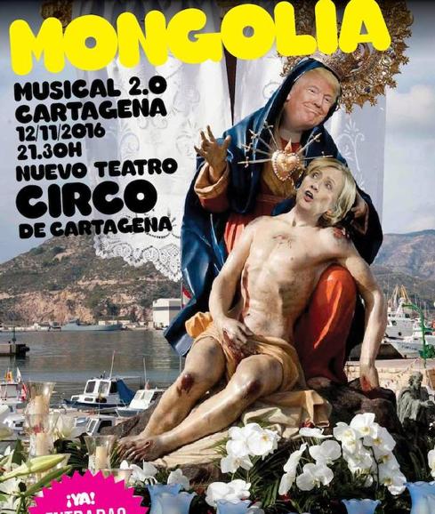 Indignación en las redes por el cartel de 'Mongolia 2.0' en Cartagena