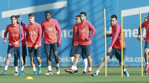 Entrenamiento del Barça el día 18