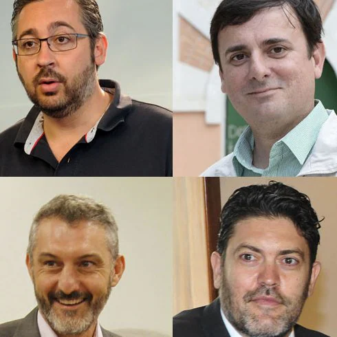 Víctor Manuel Martínez, Partido Popular; Emilio Ivars, PSOE; Óscar Urralburu, Podemos; y Miguel Sánchez, Ciudadanos. 