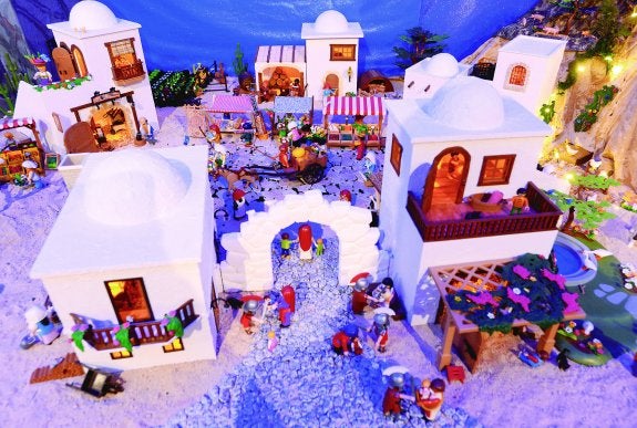 Escena de Belén durante la matanza de los Inocentes recreada por la Asociación de Mujeres Cofrades de Cartagena con 'playmobil'.