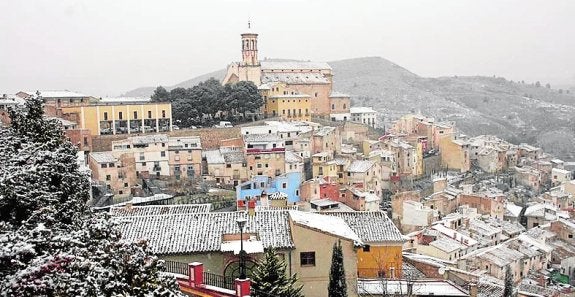 La localidad de Cehegín, ayer, cubierta por la nieve. 