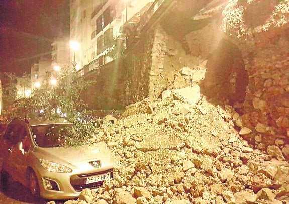 Estado en el que quedó la zona tras el derrumbe. 