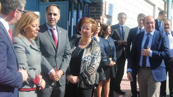 Pedro Antonio Sánchez, en su visita al Colegio Salzillo de Molina de Segura. 