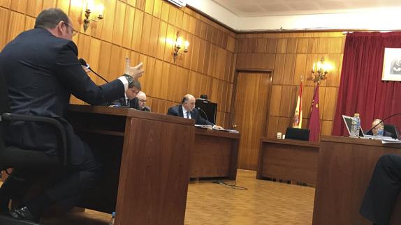 Imagen de la declaración de Pedro Antonio Sánchez en el TSJ de la Región de Murcia. 