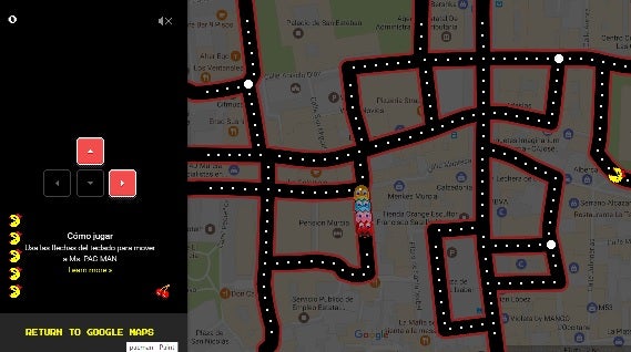 Pac-Man come cocos en las calles de Murcia con Google Maps