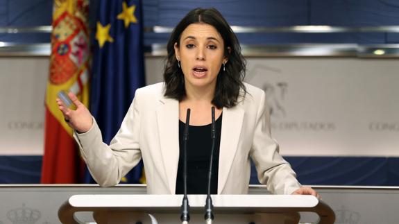 Irene Montero, en rueda de prensa.