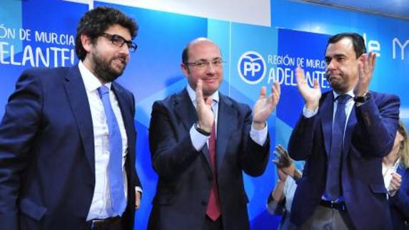 Fernando López Miras con Pedro Antonio Sánchez y Fernando Martínez-Maillo.