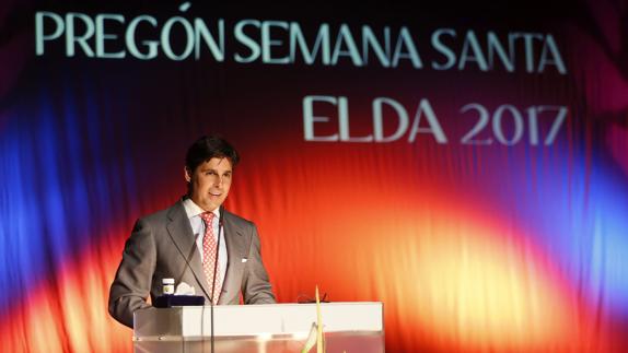 Fran Rivera durante el pregón en Elda del pasado fin de semana