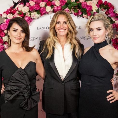 Penélope Cruz, Julia Roberts y Kate Winslet durante el evento de Lancome.