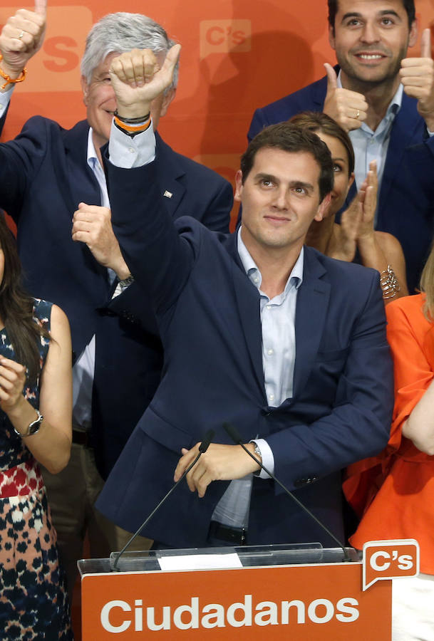 El líder de Ciudadanos, Albert Rivera, comparece en rueda de prensa.