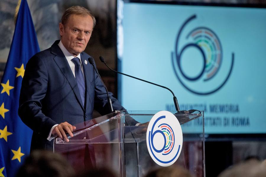 Los 27 líderes europeos reiteran en Roma su compromiso a favor de la unión