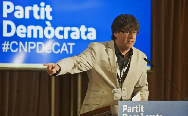 Carles Puigdemont, en el Consell Nacional del PDeCAT celebrado en Lloret de Mar. 