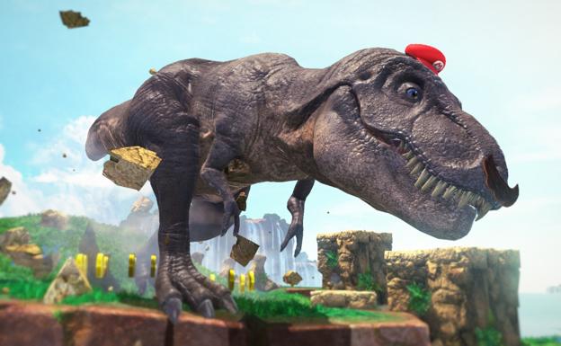 Mario, en la piel de un dinosaurio.