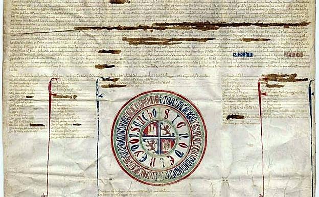 Documento del siglo XIII del rey Sancho IV sobre Mansilla de las Mulas. 