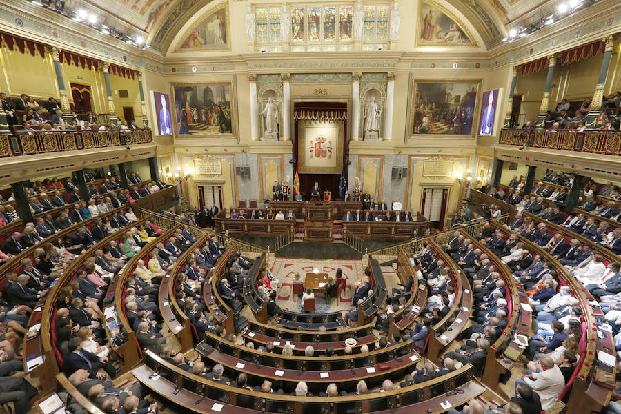 El Rey defiende en el Congreso la unidad de España y la convivencia de todos los españoles.