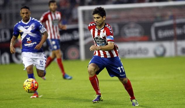 Manu Rodríguez jugando con el Lugo. 