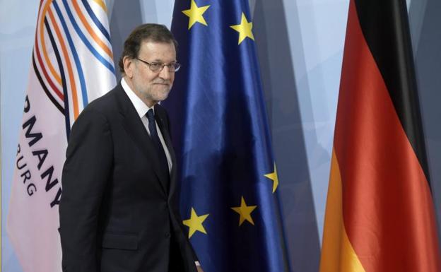 Mariano Rajoy, a su llegada a la cumbre del G-20 en Hamburgo.