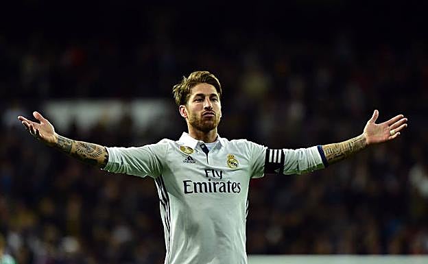Sergio Ramos, en un partido con el Madrid. 