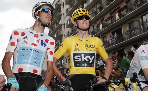 Chris Froome y Fabio Aru, primero y segundo en la clasificación general.