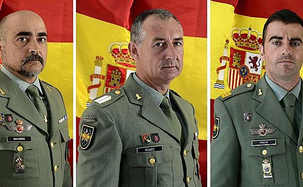 Los tres militares fallecidos.