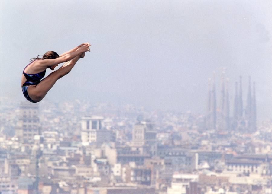 Los saltos de trampolín fueron una de las grandes atracciones en la ciudad condal y dejaron algunas de las más bellas estampas de los Juegos de Barcelona 92.