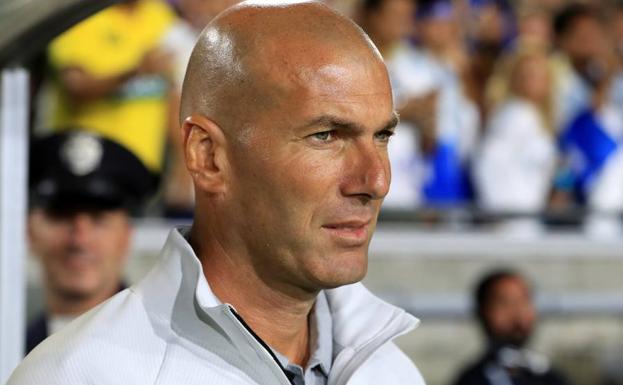 Zidane, durante el partido ante el Manchester City. 