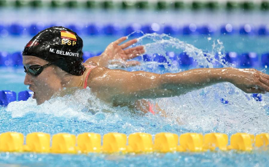 La española ha logrado la medalla de oro en los 200 mariposa, prueba de la que ya era campeona olímpica y europea. 