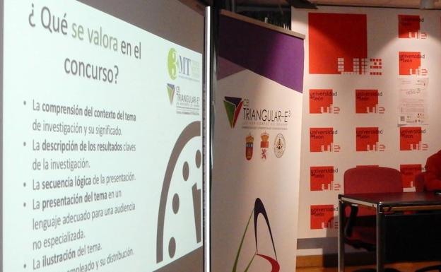 Presentaciones del Concurso 3MT celebradas en las universidades de León y Valladolid en los meses de abril y mayo 