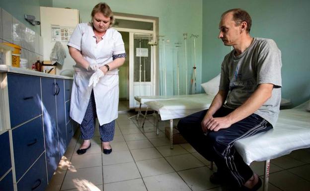 Un paciente en un hospital de Ucrania. 