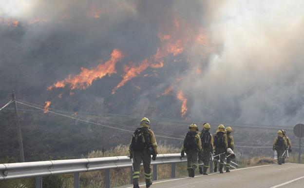 Incendio en San Martín del Pimpollar.