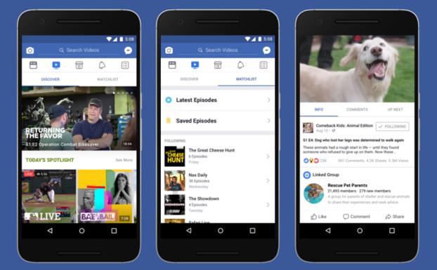 Facebook lanza 'Watch', su propia plataforma de vídeo