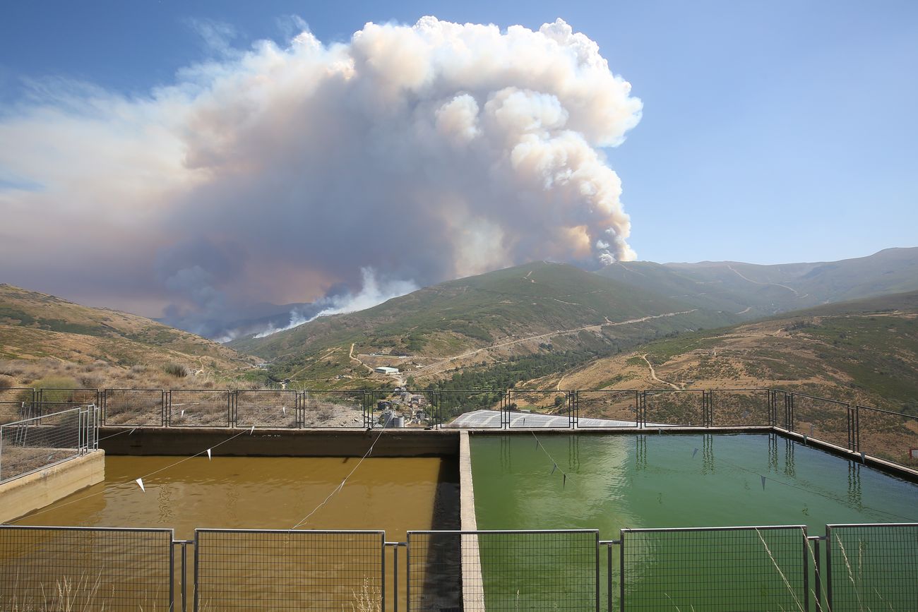 El fuego afecta principalmente a una zona de matorral, pero es una zona escarpada y de acceso complicado que dificulta las labores de extinción | El fuego, de carácter intencionado y que se localizó en Losadilla, localidad perteneciente a Encinedo, está fuera de control