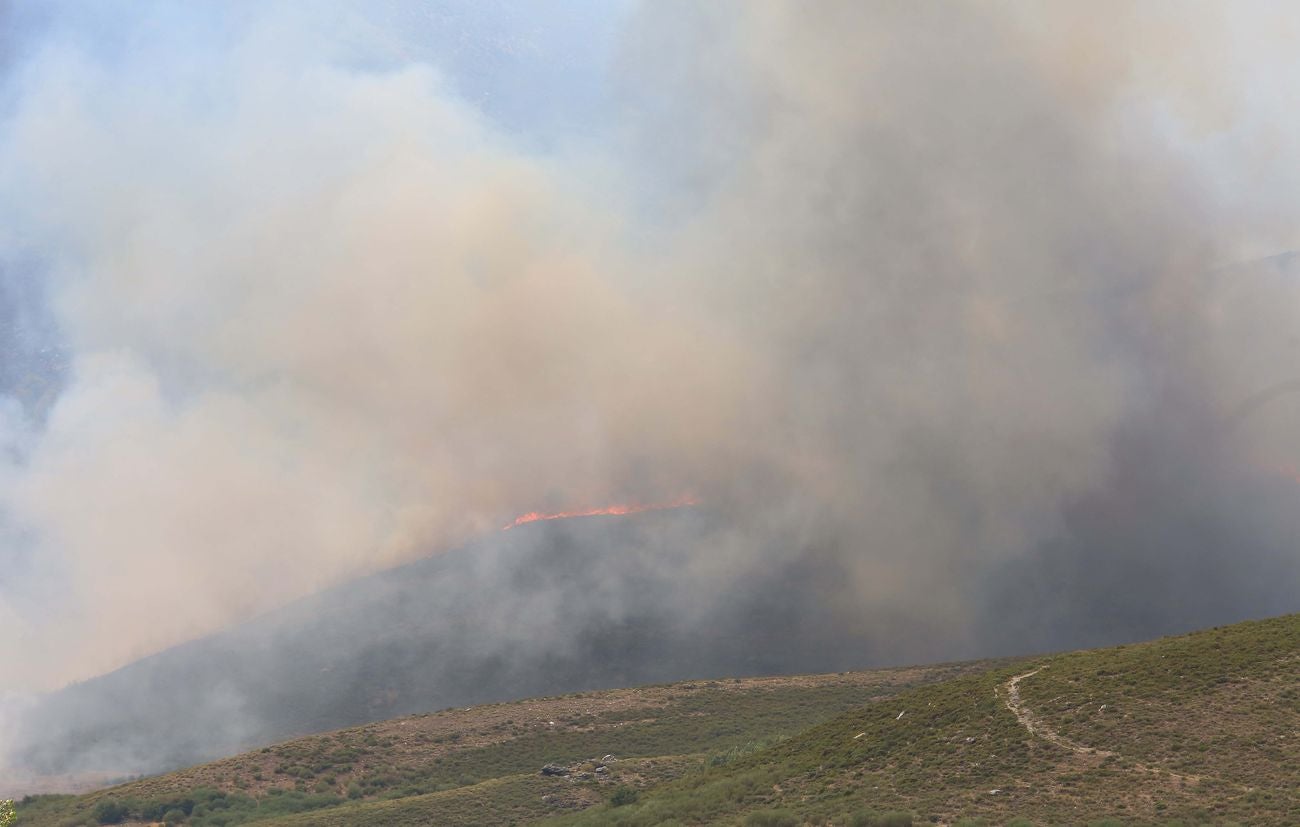 La ceniza caída del cielo y la intensa humareda visible desde varios kilómetros de distancia marcan el despertar de los pueblos afectados por el incendio de nivel 2 que afecta a los municipios leoneses de Truchas y Encinedo