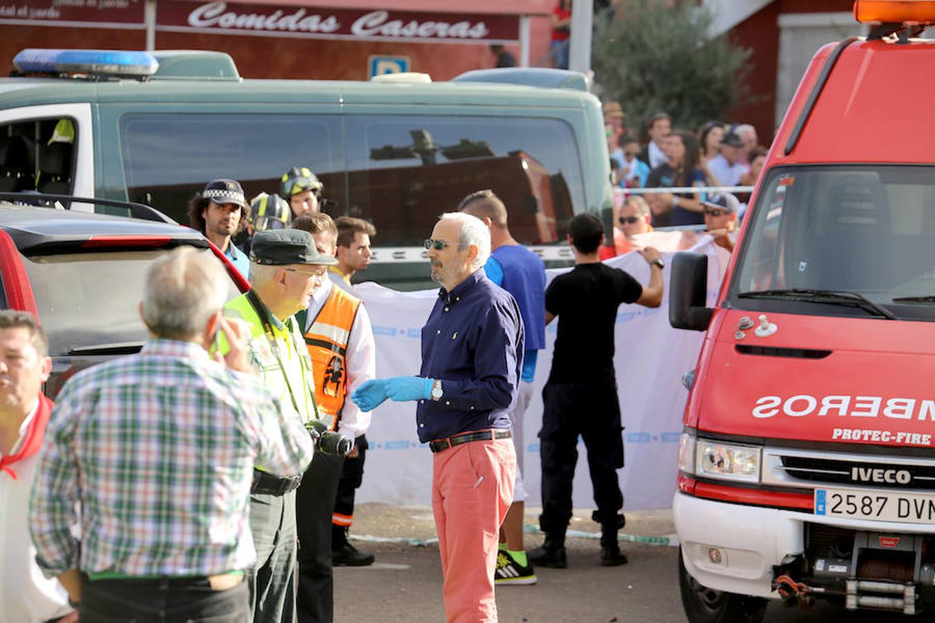 Imágenes del vuelco de una carroza en Tordesillas