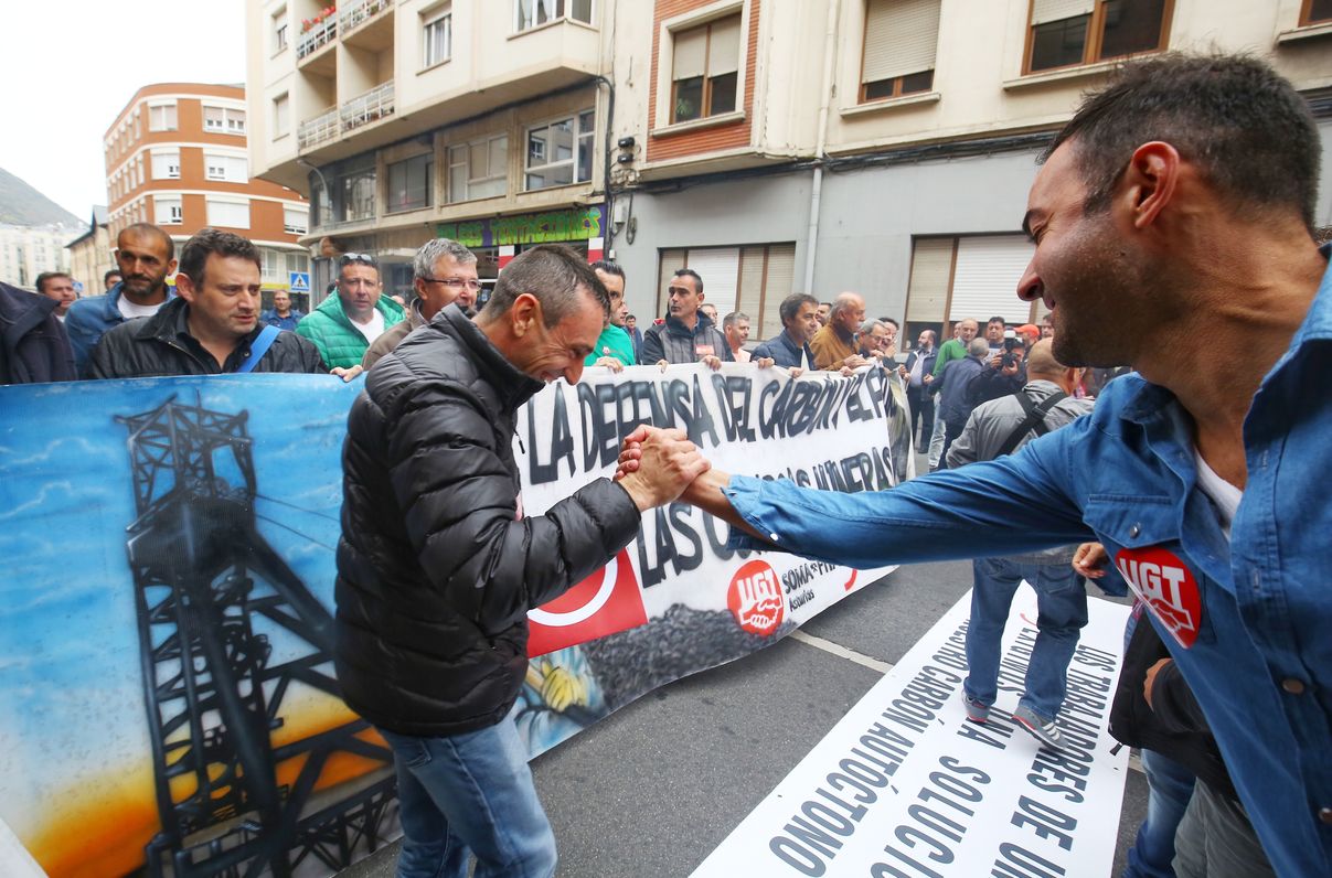 Manifestación minera por la defensa del carbón autóctono y los puestos de trabajo en Ponferrada