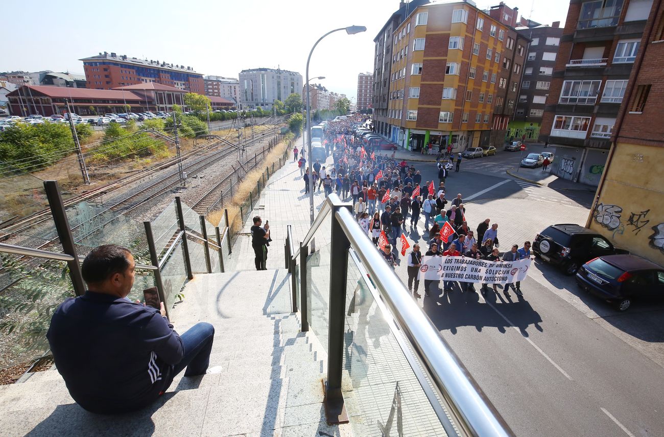 Manifestación minera por la defensa del carbón autóctono y los puestos de trabajo en Ponferrada