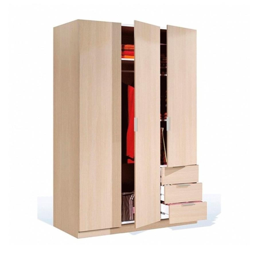 Armario 3 puertas 3 cajones. Acabado roble. Med: 180x121x52cm, (99,95€)