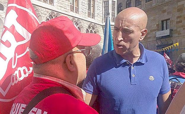 José Antonio Diez, este martes, en la 'Marcha por unas pensiones dignas'.