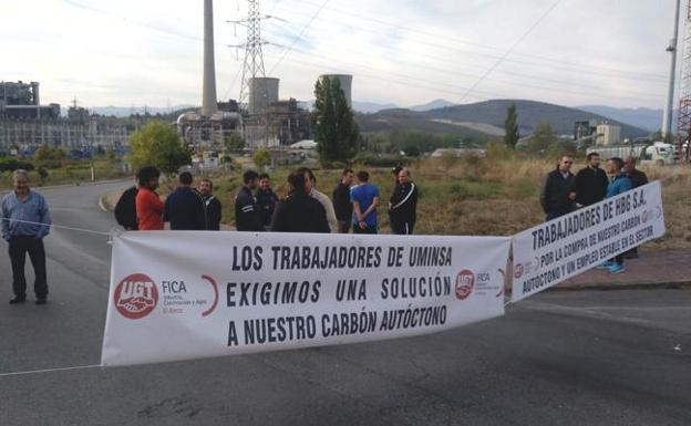 Imagen de uno de las últimas protestas en la central de Compostilla.