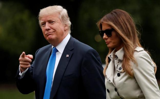 Donald y Melania Trump, ayer en la Casa Blanca.