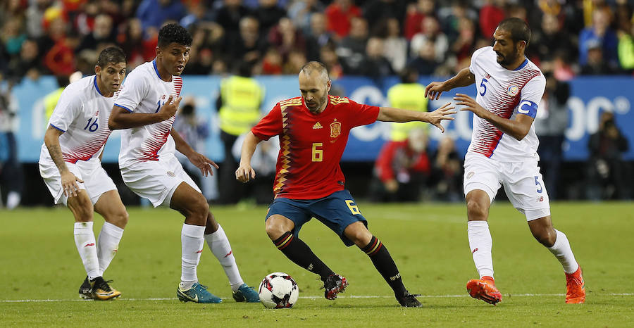 La Selección venció al combinado 'tico' por cingo goles a cero, con tantos de Jordi Alba, Morata, Silva (2) e Iniesta.