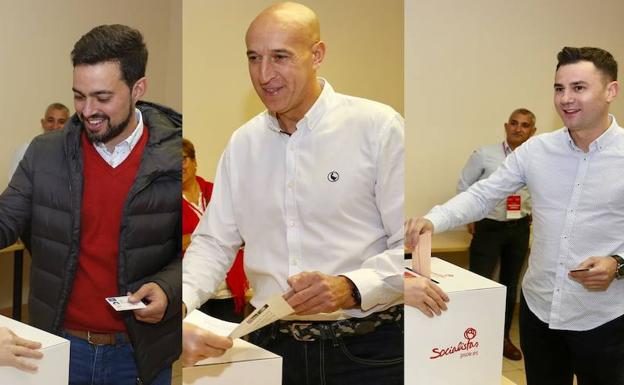 Moreno, Diez y Cendón, los tres candidatos a liderar el PSOE de León. 