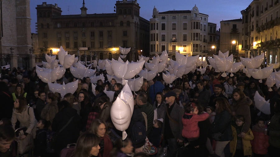 Palomas blancas en el cielo leonés