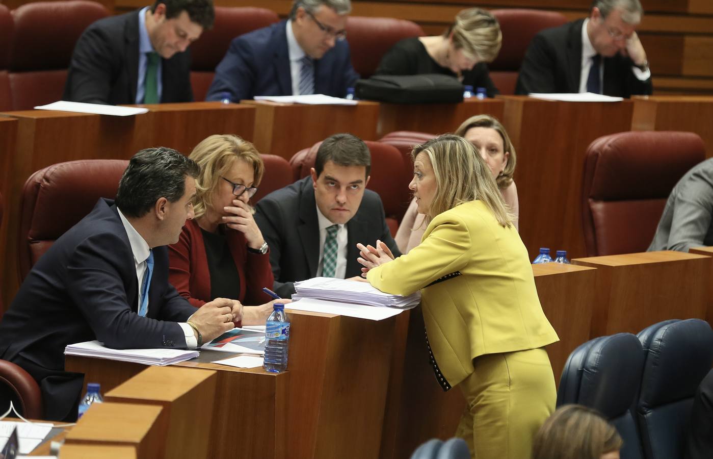 La consejera de Economía y Hacienda, Pilar del Olmo, abrió hoy la primera sesión del pleno que aprobará, previsiblemente, la Ley de Medidas y el proyecto presupuestario que contempla 10.859,2 millones de euros