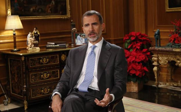 El Rey, durante su discurso navideño.